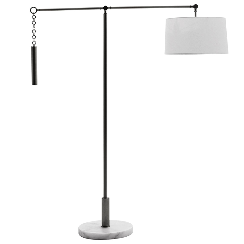 Торшер Arteriors NEWARK FLOOR LAMP Black Черный Белый в Саратове | Loft Concept 