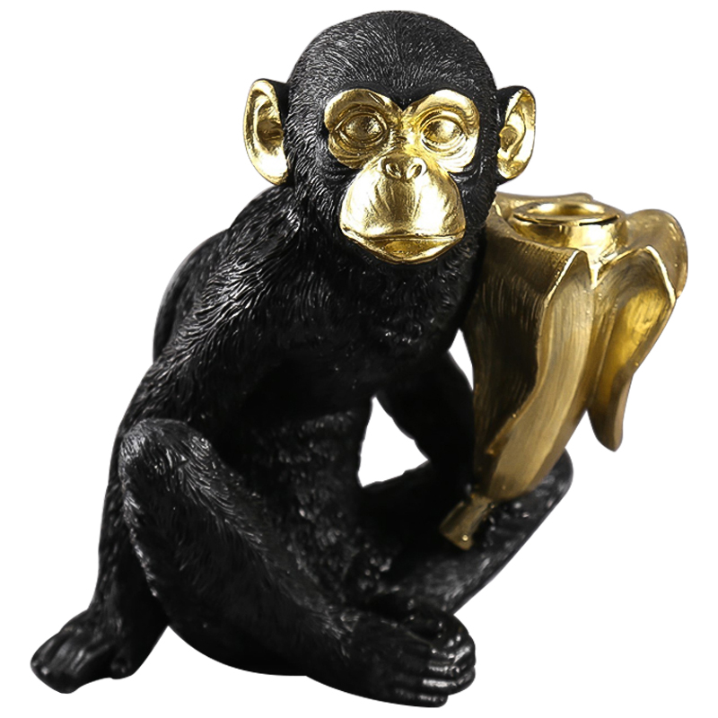Подсвечник Black Monkey Черный Золотой Подсвечник Black Monkey Черный Золотой в Саратове | Loft Concept
