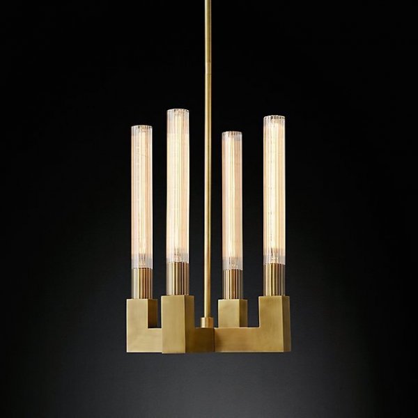 Люстра RH CANELLE Pendant lamp 4 Modern Brass Латунь в Саратове | Loft Concept 