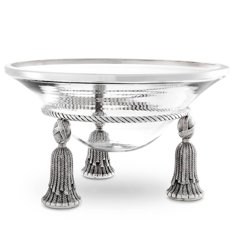 Чаша Eichholtz Bowl Tassel silver Прозрачный Серебряный в Саратове | Loft Concept 