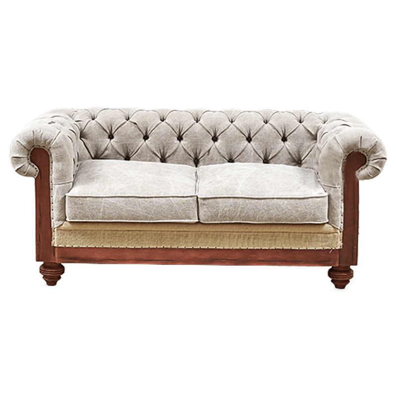 Диван Deconstructed Chesterfield Sofa double Ivory Коричневый Бежево-серый в Саратове | Loft Concept 