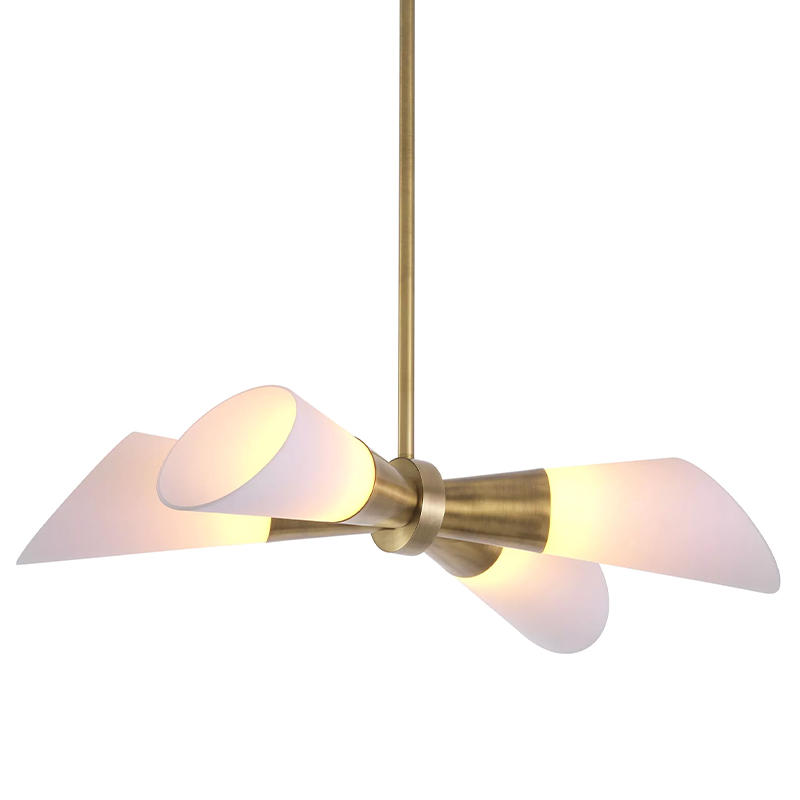 Люстра Eichholtz Ceiling Lamp Papillon Латунь Белый в Саратове | Loft Concept 