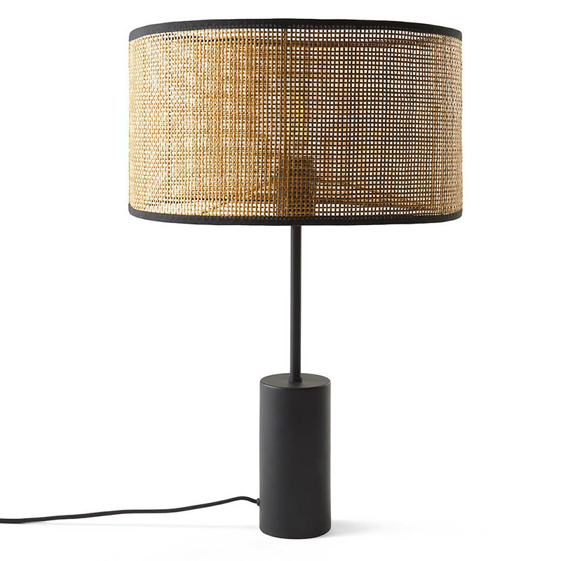 Настольная лампа Solvei Wicker Table lamp Черный Коричневый в Саратове | Loft Concept 