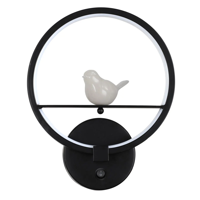 Бра Bird Ring Sconce black Черный в Саратове | Loft Concept 