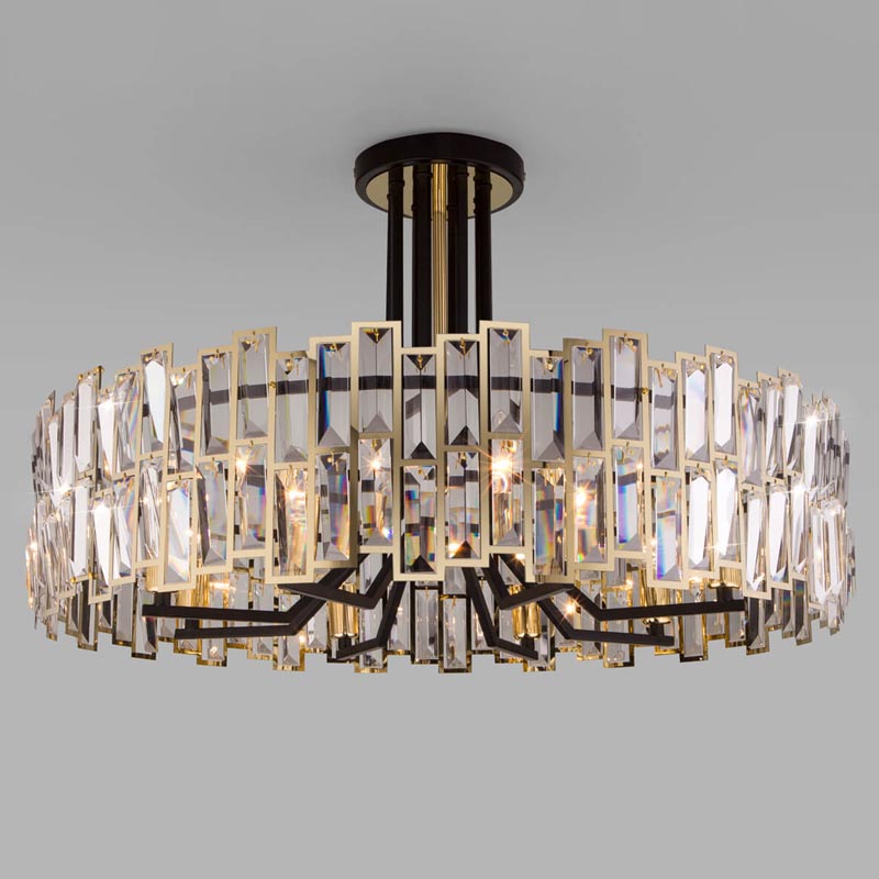 Потолочная люстра Darkness Chandelier gold 71 Черный Прозрачный (Transparent) Золотой в Саратове | Loft Concept 