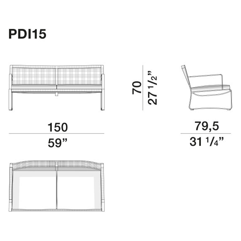 Двухместный уличный диван PHOENIX Sofa в Саратове