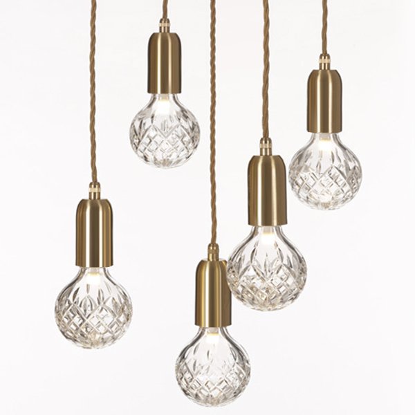 Подвесной светильник lee broom Ceare Crystal Bulb Chandelier Золотой в Саратове | Loft Concept 