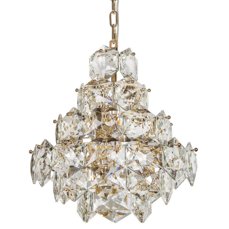 Люстра Tiers Crystal Light Chandelier Gold 45 Золотой Прозрачное Стекло в Саратове | Loft Concept 