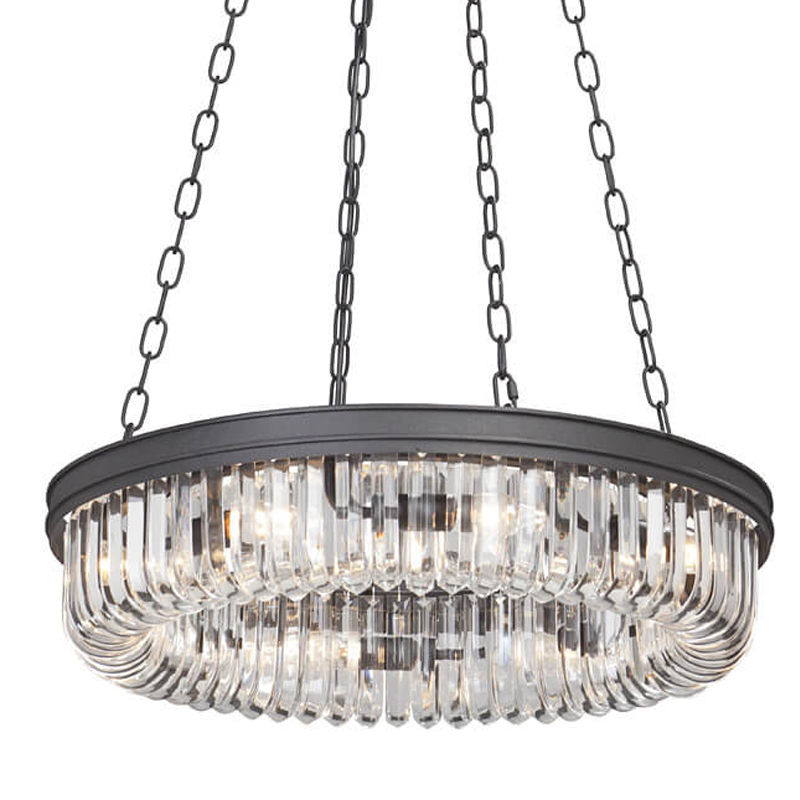 Люстра Retro Frozen Clear Glass Chandelier D 62 Черный в Саратове | Loft Concept 