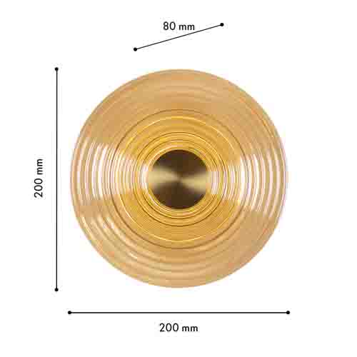 Бра с рельефным круглым плафоном янтарного цвета Savio Glass Disc Light в Саратове