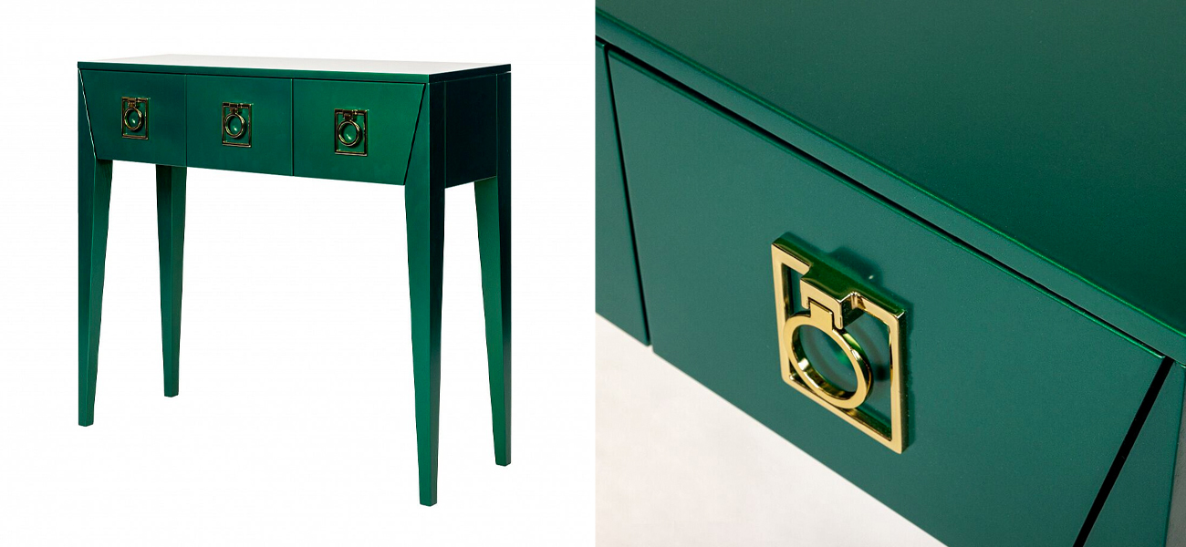 Зеленая консоль Сontemporary Art Deco - фото