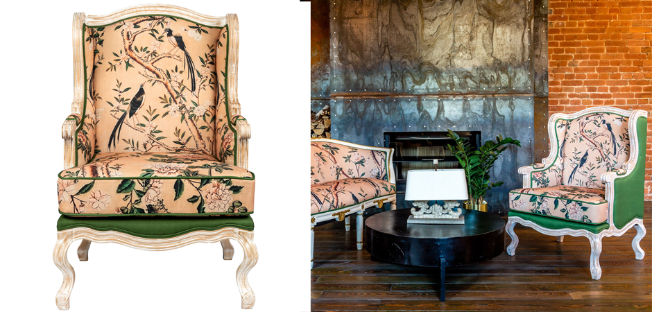 Кресло Beige and Green Chinoiserie Armchair Кресло Beige and Green Chinoiserie Armchair - Loft-Concept в Саратове