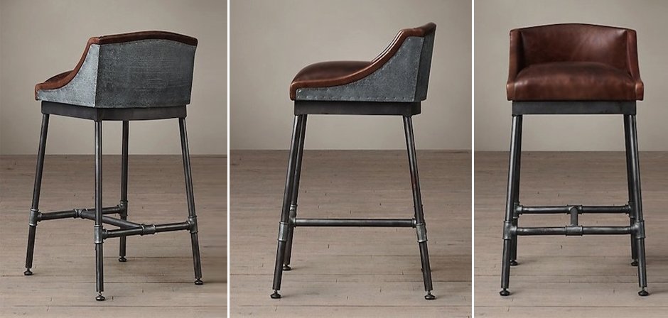 Барный стул Iron Scaffold Bar stool brown Барный стул Iron Scaffold Bar stool brown - Loft-Concept в Саратове