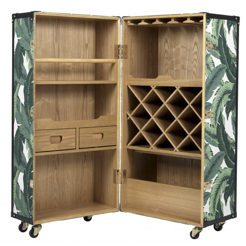 Винный шкаф Eichholtz Wine Cabinet Martini Bianco Tropical Белый Зеленый Древесина Золотой в Саратове | Loft Concept 