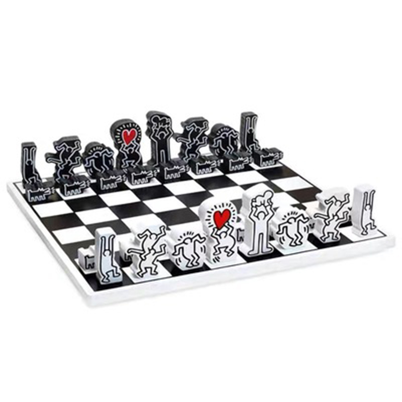 Деревянный шахматный набор Keith Haring Chess Set Белый Черный Красный Деревянный шахматный набор Keith Haring Chess Set Белый Черный Красный в Саратове | Loft Concept