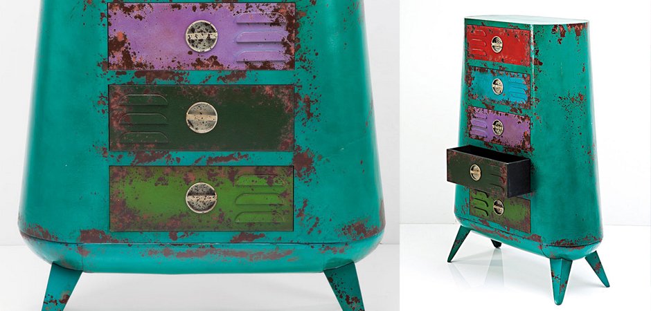 Комод металлический с цветными ящиками Retro Futurismo chest V Комод металлический с цветными ящиками Retro Futurismo chest V - Loft-Concept в Саратове