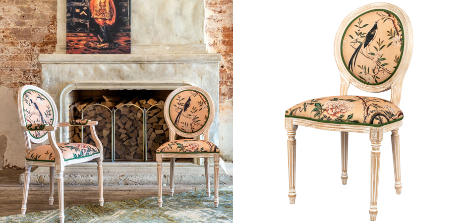 Стул Beige and Green Chinoiserie Stool Стул Beige and Green Chinoiserie Stool - Loft-Concept в Саратове