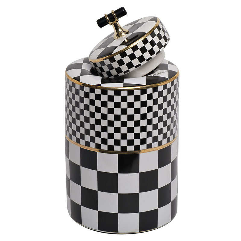 Ваза Chess Vase 26 Черный Белый Золотой Ваза Chess Vase 26 Черный Белый Золотой в Саратове | Loft Concept