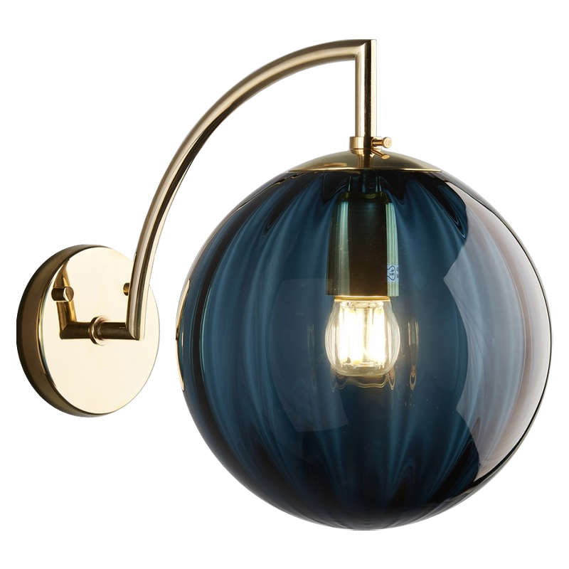 Бра Hector Sconce Blue Глянцевое золото Синий в Саратове | Loft Concept 