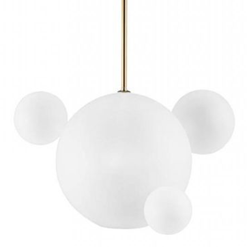 Светильник Giopato & Coombes Bollr Pendant 4 BUBBLE LAMP матовое белое стекло Белый Золотой Светильник Giopato & Coombes Bollr Pendant 4 BUBBLE LAMP матовое белое стекло Белый Золотой в Саратове | Loft Concept