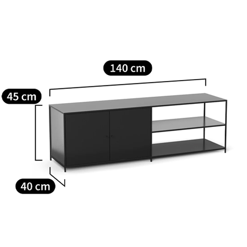 ТВ-тумба из металла с 2-мя дверцами и полками Damian Metal TV Stand в Саратове