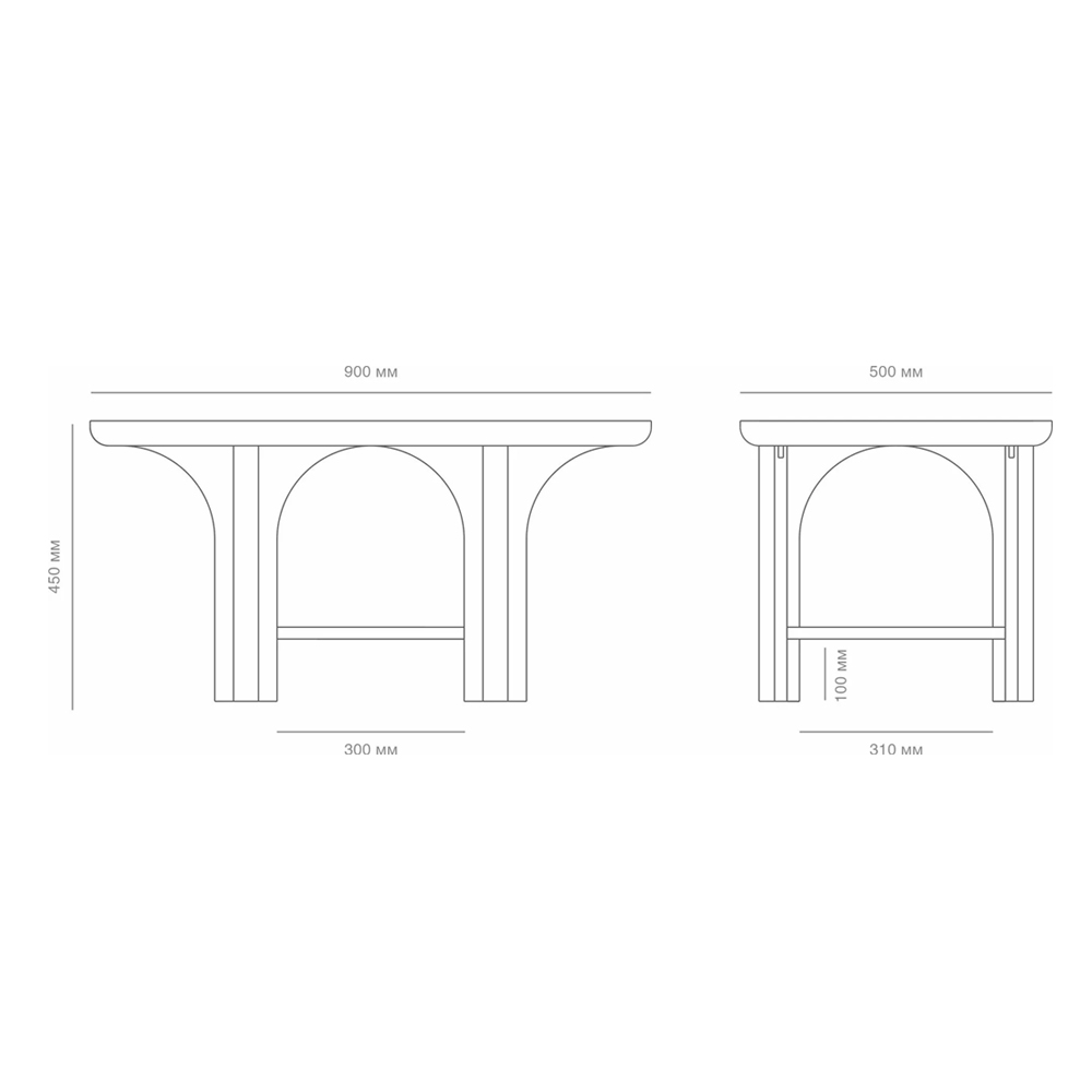 Стол кофейный деревянный с арочным основанием Arch Passage Стол кофейный деревянный с арочным основанием Arch Passage в Саратове