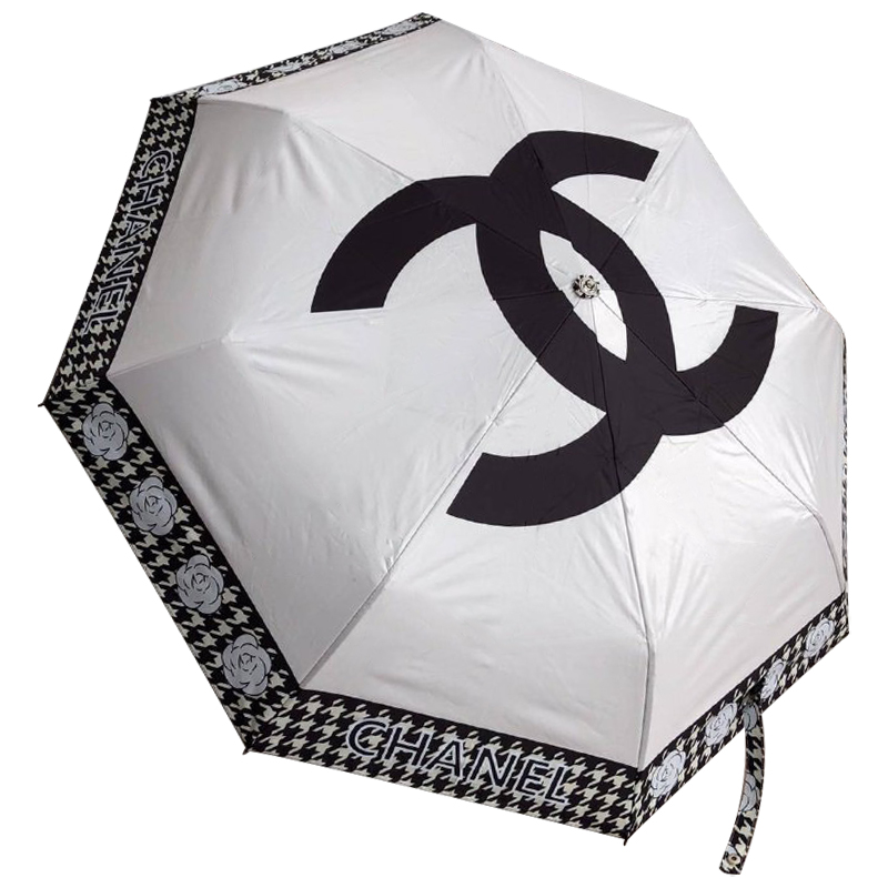 Зонт раскладной CHANEL дизайн 016 Белый цвет Белый Черный Зонт раскладной CHANEL дизайн 016 Белый цвет Белый Черный в Саратове | Loft Concept