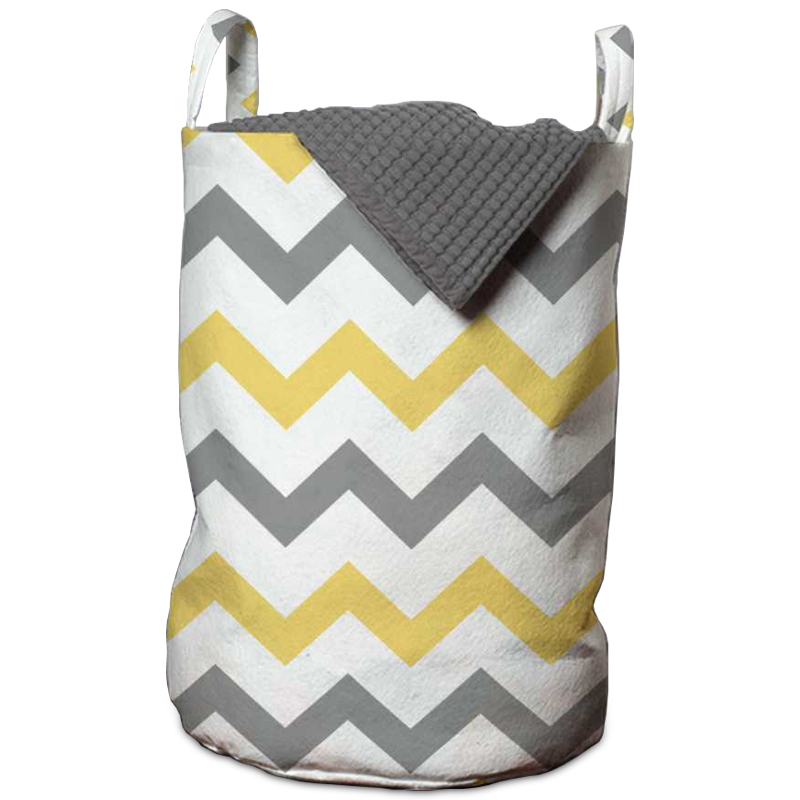 Корзина Mustard and Gray Chevron Basket Горчичный Серый Белый в Саратове | Loft Concept 