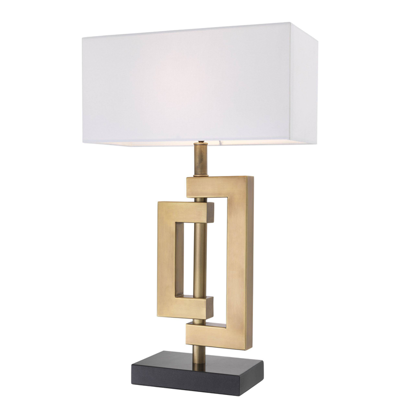 Настольная лампа Eichholtz Table Lamp Leroux brass Белый Латунь Античная полированная Черный в Саратове | Loft Concept 