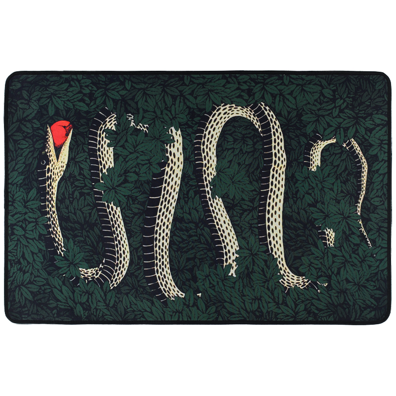 Ковер Snake Fornasetti green Зеленый Черный Красный Бежевый Ковер Snake Fornasetti green Зеленый Черный Красный Бежевый в Саратове | Loft Concept