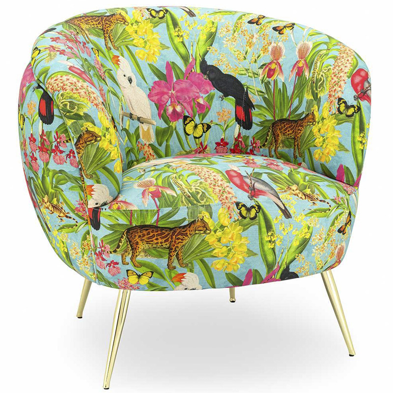 Кресло ARMCHAIR KELLIT Jungle Мульти Глянцевое золото Кресло ARMCHAIR KELLIT Jungle Мульти Глянцевое золото в Саратове | Loft Concept