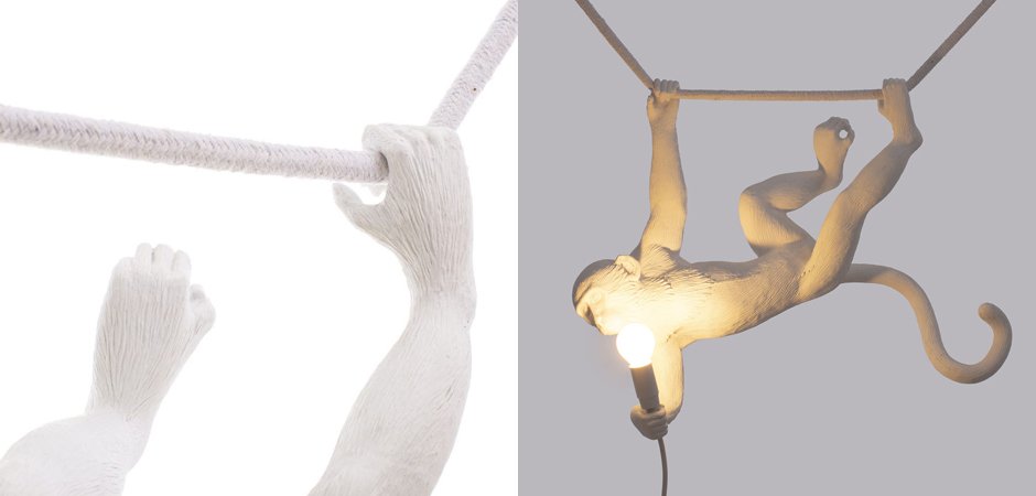 Подвесной светильник Seletti The Monkey Lamp Swing White Подвесной светильник Seletti The Monkey Lamp Swing White - Loft-Concept в Саратове