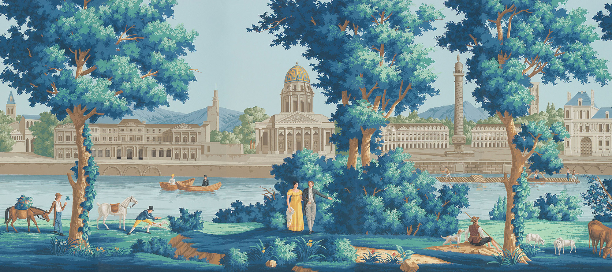 Обои ручная роспись Monuments of Paris Jacquemart on scenic paper Обои ручная роспись Monuments of Paris Jacquemart on scenic paper - постер Loft-Concept в Саратове
