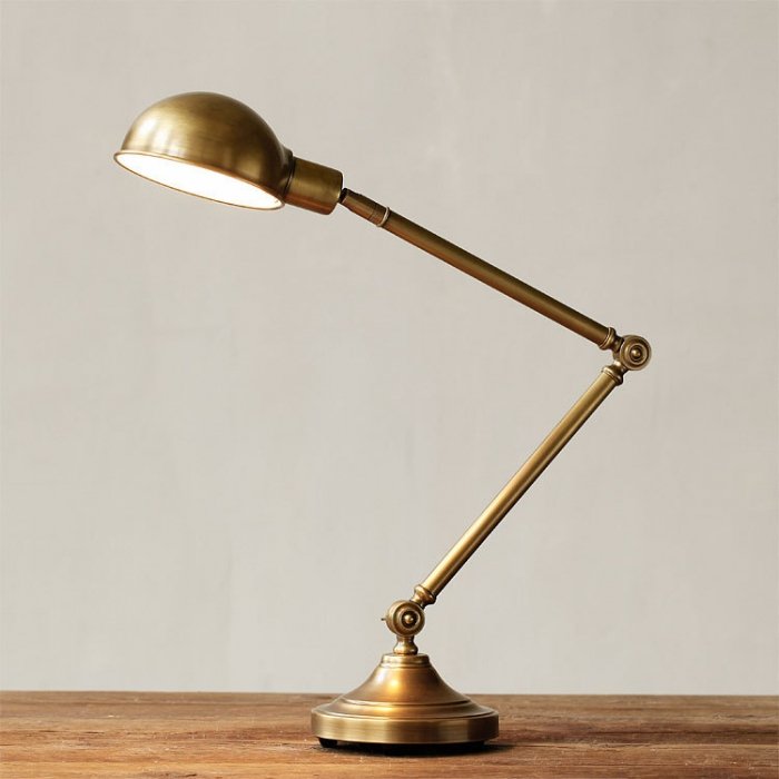 Настольная лампа Brass Vintage Loft Table Lamp Латунь в Саратове | Loft Concept 