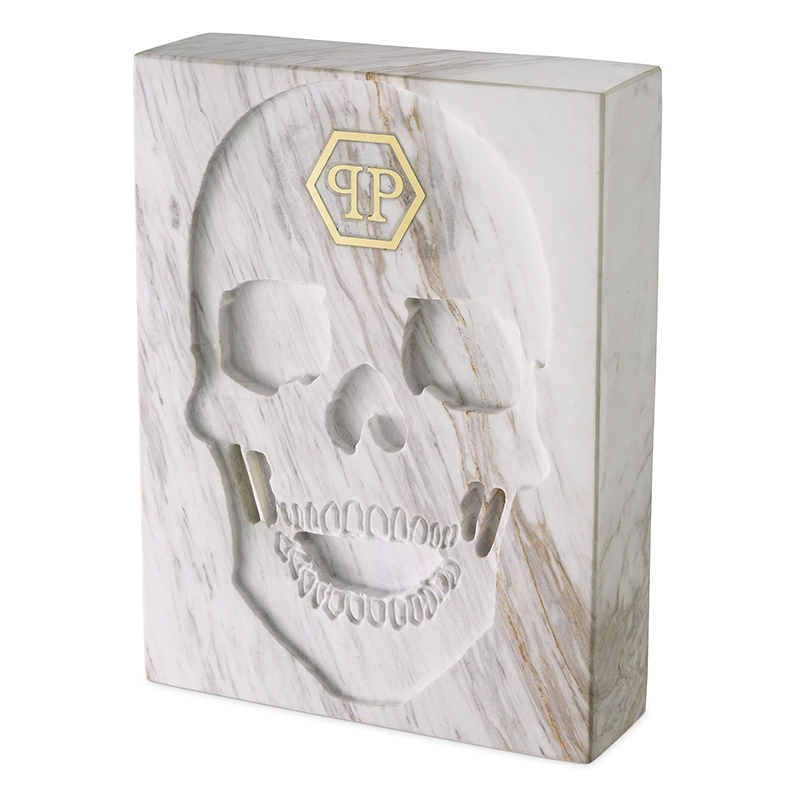 Статуэтка Philipp Plein Marble Skull book Белый Мрамор Bianco в Саратове | Loft Concept 