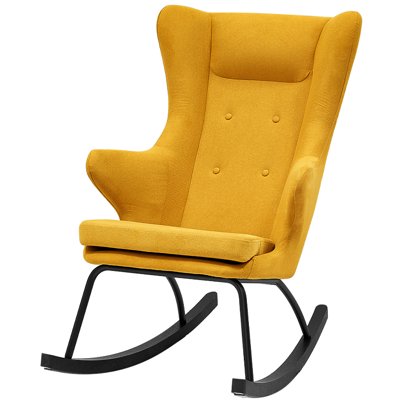 Rocking chair DORIA YELLOW Кресло-Качалка Желтое Желтый Черный в Саратове | Loft Concept 