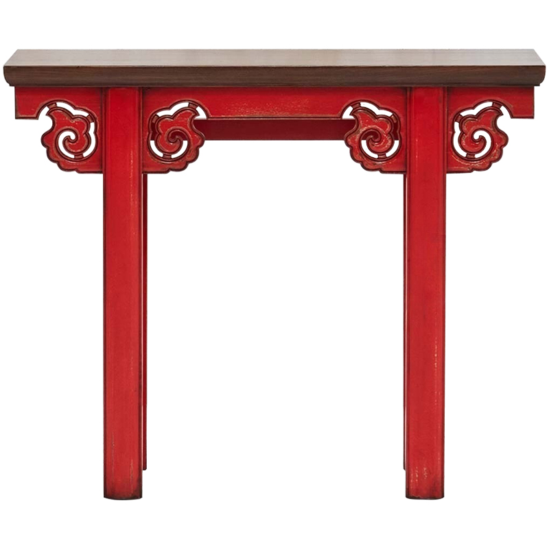 Деревянная консоль в китайском стиле красная Tang Console Table Красный Коричневый в Саратове | Loft Concept 