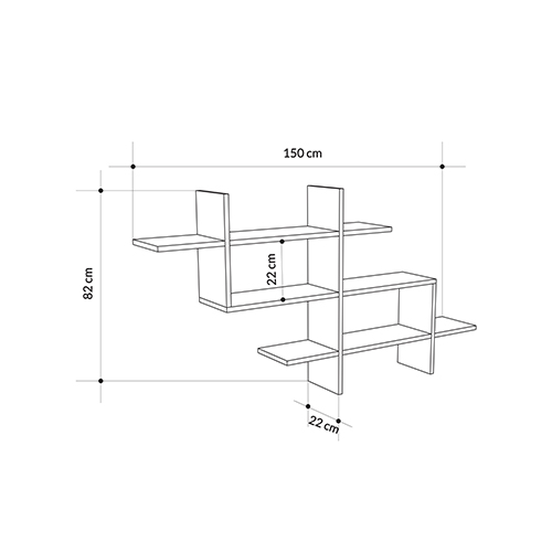 Полка фигурная подвесная цвета антрацит HALIC BOOKCASE ANTHRACITE в Саратове