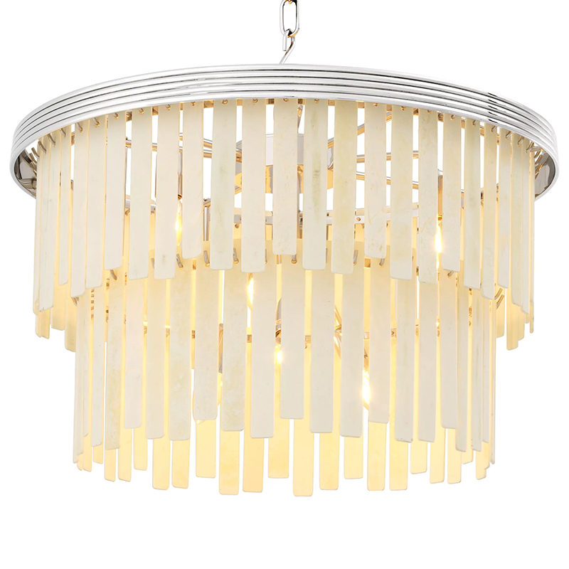 Люстра Eichholtz Chandelier Arizona S Nickel ivory ( слоновая кость ) Никель в Саратове | Loft Concept 