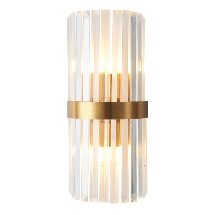 Бра Odeon Clear Glass Gold metal Wall Lamp Прозрачный Латунь в Саратове | Loft Concept 