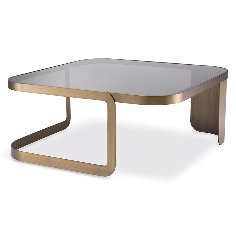 Кофейный стол Eichholtz Coffee Table Numa Стекло Смок Латунь в Саратове | Loft Concept 