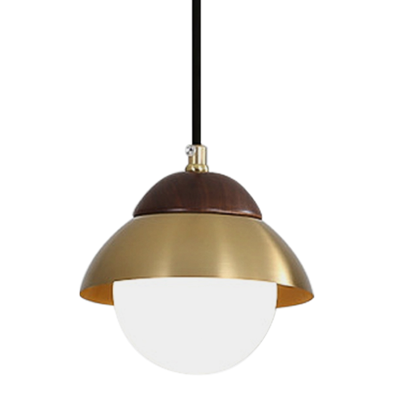 Подвесной светильник Roch Pendant Wooden Eco Light Коричневый Латунь в Саратове | Loft Concept 