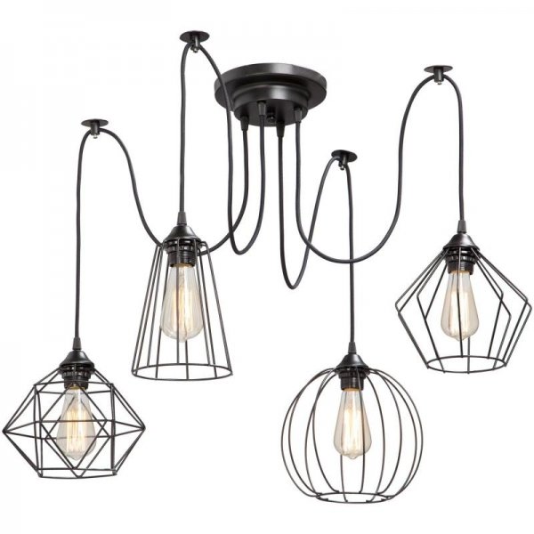 Люстра Loft Industrial 4 wire Cage Differ Pendant  в Саратове | Loft Concept 