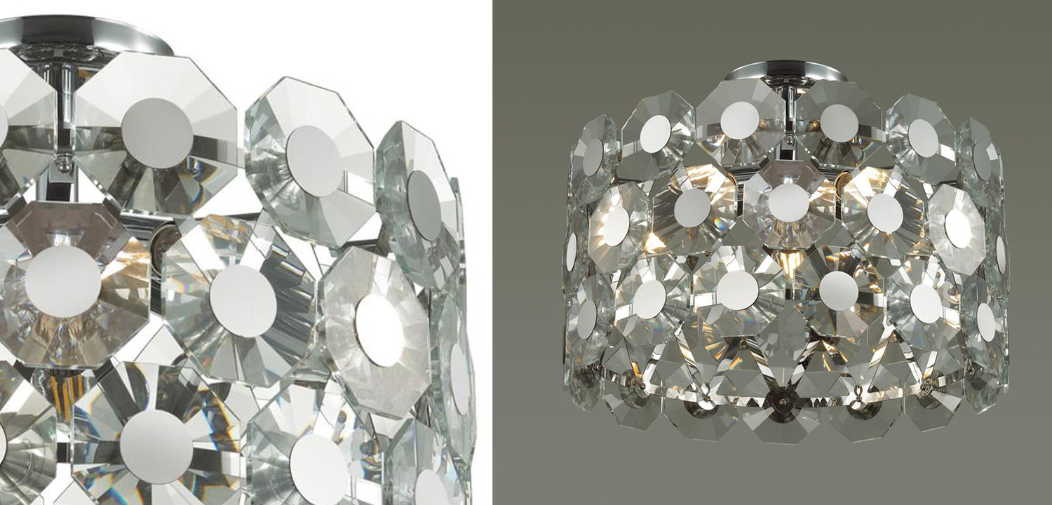 Потолочный светильник Crystal Octagons Chrome - фото