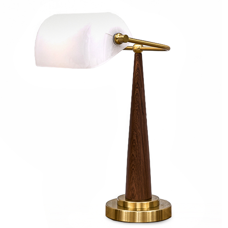 Настольная лампа Ziani Table lamp Белый Коричневый Латунь в Саратове | Loft Concept 