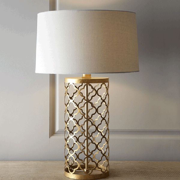 Настольная лампа Regina-Andrew Design Quatrefoil Drum Lamp Латунь в Саратове | Loft Concept 