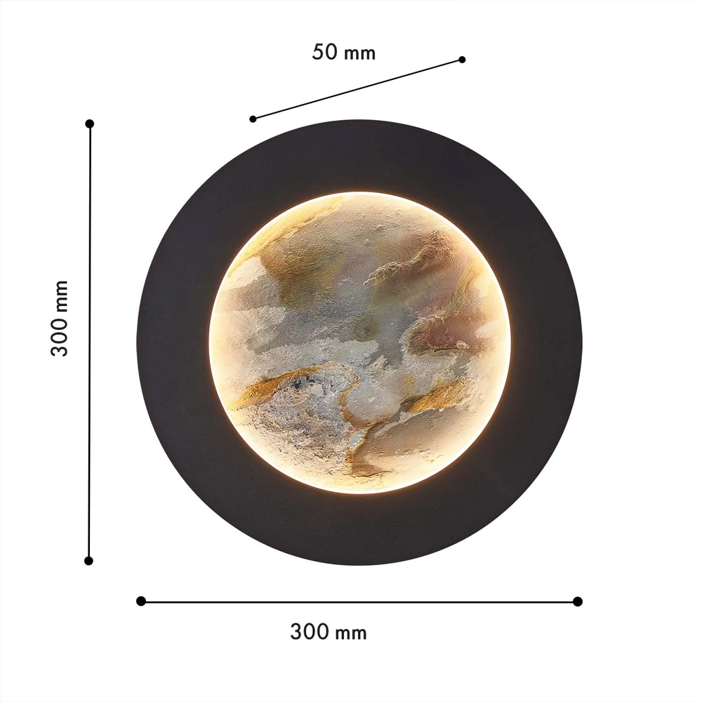 Бра в форме диска черного цвета Borders of Black в Саратове