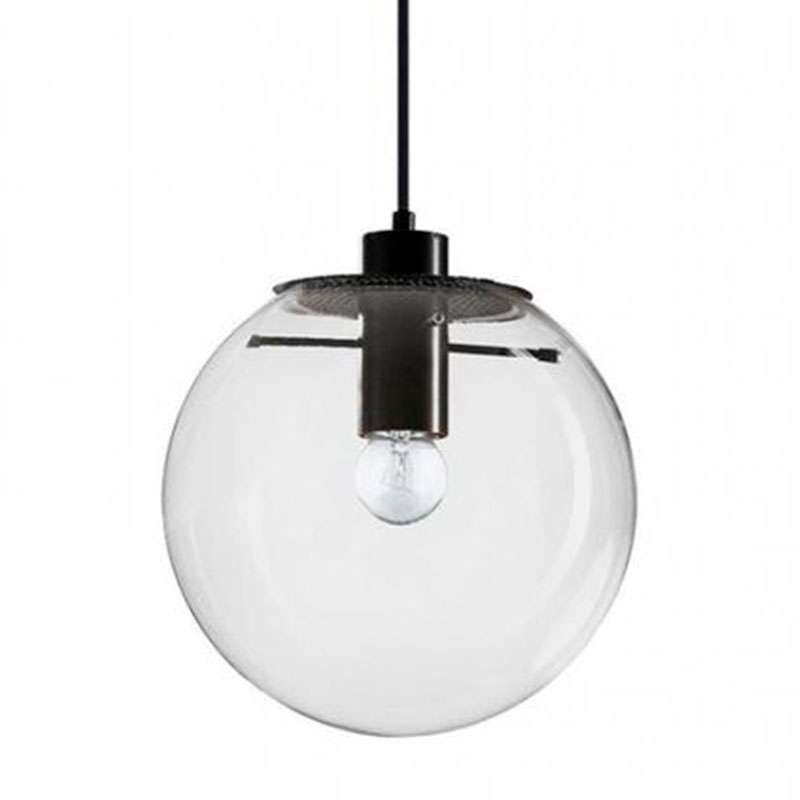 Подвесной светильник Selene Glass Ball Ceiling Lights Black  40 cm Черный Прозрачное Стекло в Саратове | Loft Concept 