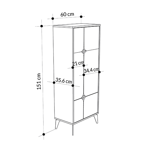 Комод белый с 4-мя дверцами на металлических ножках SPARK MULTIPURPOSE CABINET WHITE в Саратове