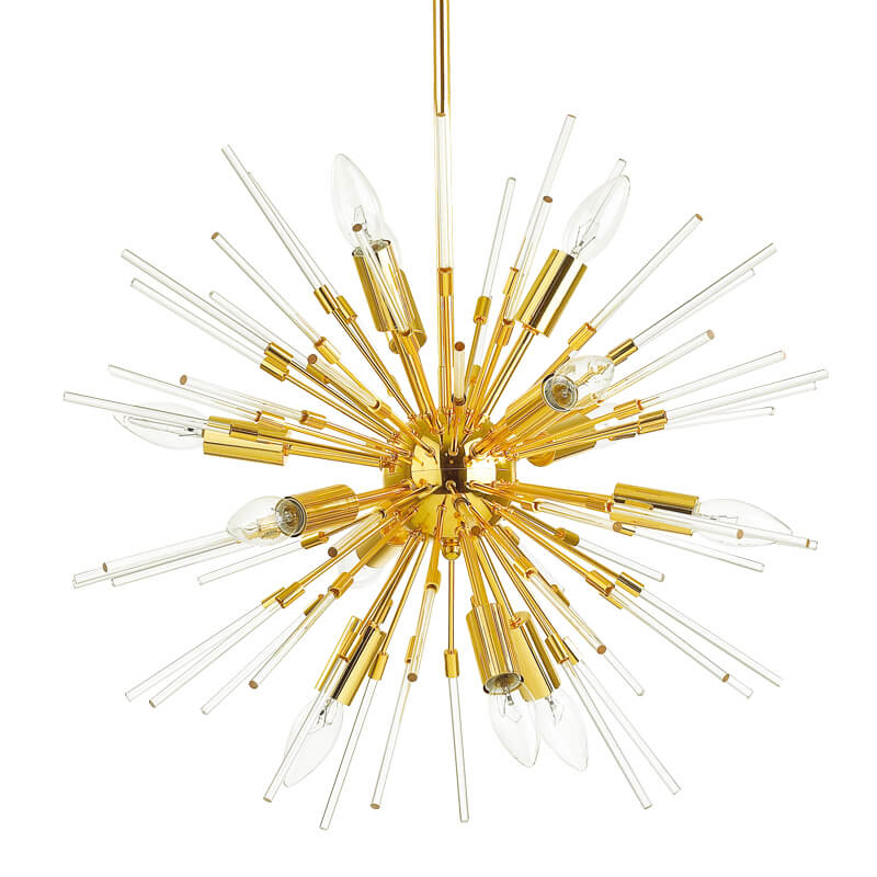 Люстра Welund Sputnik Chandelier gold Глянцевое золото Прозрачный в Саратове | Loft Concept 